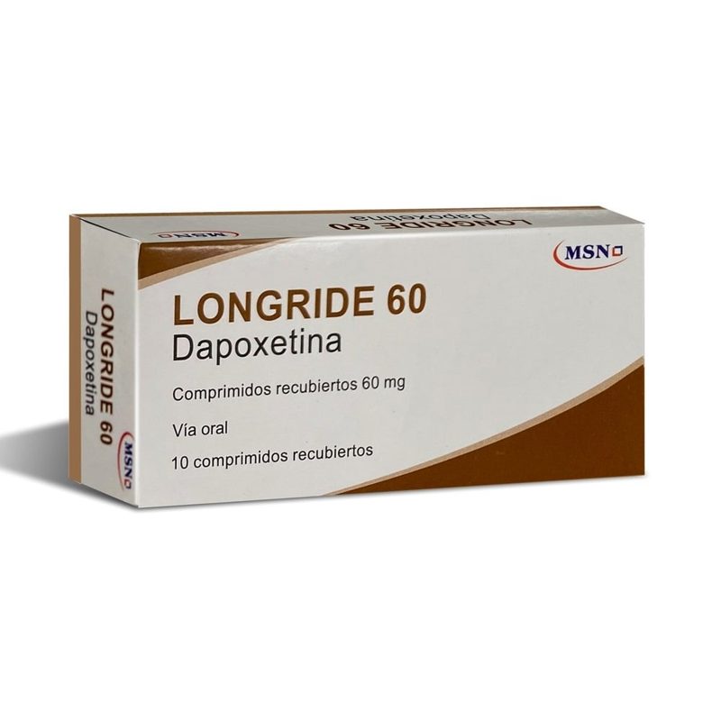 Envase de LongRide 60, dapoxetina 60 mg, 10 comprimidos recubiertos
